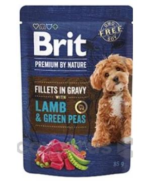 Levně Brit Premium Dog Fillets Gravy Lamb&Green Peas 85g