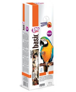Levně LOLO SMAKERS MEGA 2 klasy ovocné pro velké papoušky 450 g