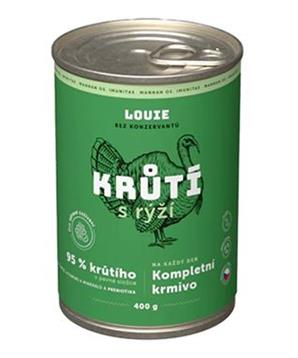 Levně Louie Dog konz. Krůtí s rýží a prebiotiky 400g