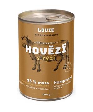Levně Louie konz. pro psy hovězí s rýží 400 g