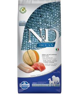 N&D OCEAN DOG Adult M/L Salmon & Cod & Melon 12kg