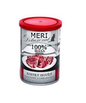 Levně MERI Deluxe Cat kostky hovězí svaloviny s chrupavkou, konzerva 400g