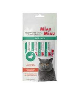 Levně Miau Miau Creamy Snacks Cat kachní 15 g (4 pack)