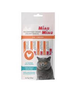 Levně Miau Miau Creamy Snacks Cat kuřecí 15 g (4 pack)