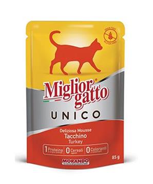 Levně Miglior Cane Unico kapsička pro kočky krůtí 85g