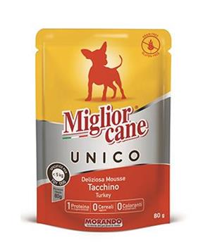 Levně Miglior Cane Unico MINI kapsička pro psy krůtí 80g