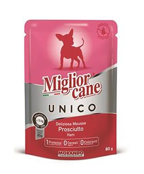 Levně Miglior Cane Unico MINI kapsička pro psy šunka 80g