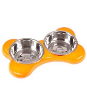 Levně Karlie-Flamingo Miska nerez KOST 2x1500ml/49x30x10/oranžová