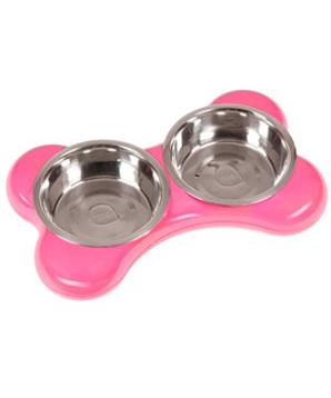 Levně Karlie-Flamingo Miska nerez KOST 2x1500ml/49x30x10/růžová
