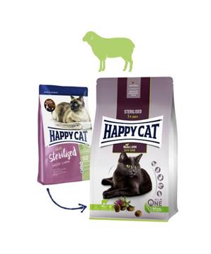 Levně HAPPY CAT NEW Sterilised Weide-Lamm / Jehnečí 10 kg