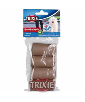 Sáčky na exkrementy, kompostovatelné, 4 role/ á 10 sáčků, zelené