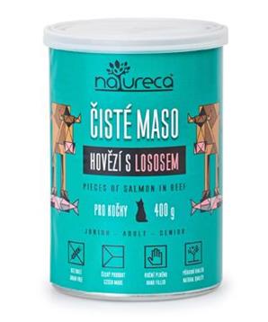 Levně NATURECA konz. hovězí s lososem pro kočky 400g