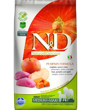 N&D GF Pumpkin DOG Adult M/L Boar & Apple