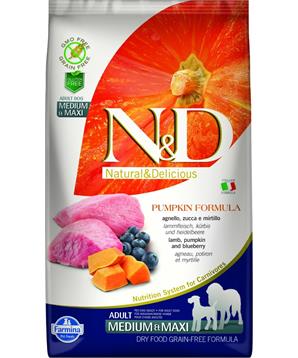 N&D GF Pumpkin DOG Adult M/L Lamb & Blueberry