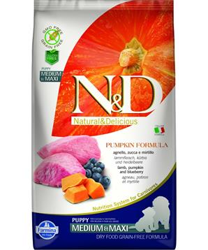 N&D Pumpkin DOG Puppy M/L Lamb & Blueberry