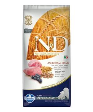 Levně N&D ANCESTRAL GRAIN Dog LG Lamb, Spelt, Oats & Blueberry Puppy Medium & Maxi 12kg