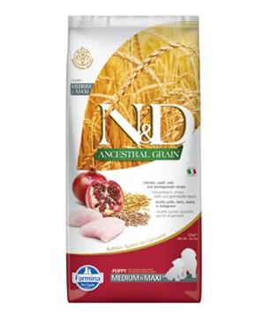 Levně N&D ANCESTRAL GRAIN Dog LG Chicken, Spelt, Oats & Pomegranate Puppy Medium & Maxi 12 kg