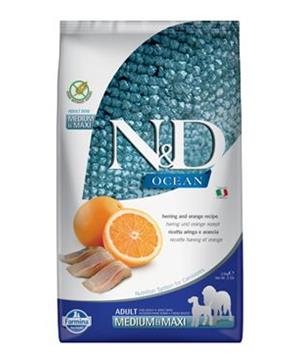 Levně N&D OCEAN DOG Adult M/L Herring & Orange 12 kg
