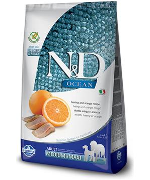 N&D OCEAN DOG Adult M/L Herring & Orange