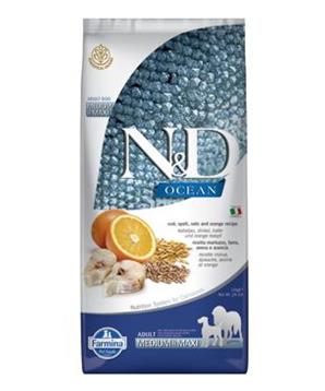 Levně N&D OCEAN DOG LG Adult M/L Codfish & Orange 12 kg