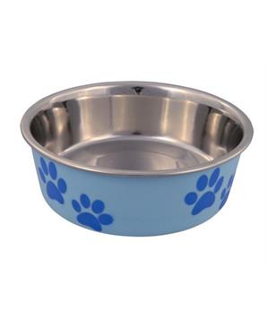 Nerez miska s různobarevným potiskem, tlapka+kost 300ml/12cm