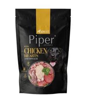 Levně NEW PIPER s kuřecími srdíčky a špenátem, kapsička pro psy 500g