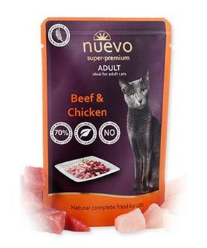 Levně Nuevo kočka kuřecí a hovězí kapsa 85 g