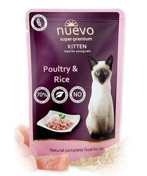 Levně Nuevo kotě drůbeží s rýží kapsa 85 g