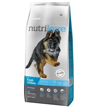 Nutrilove pes Junior Large fresh kuřecí, granule