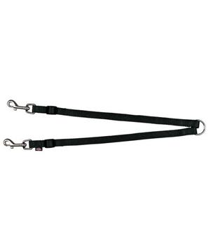 Levně Nylonová rozdvojka - pásky s karabinami 40-70 cm/15 mm černá