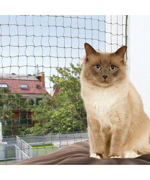 Levně Ochranná síť pro kočky, tkaný drát, olivová 2x1,5 m