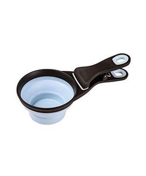Levně Odměrka na krmivo SILICONE s klipem modrá modrá L