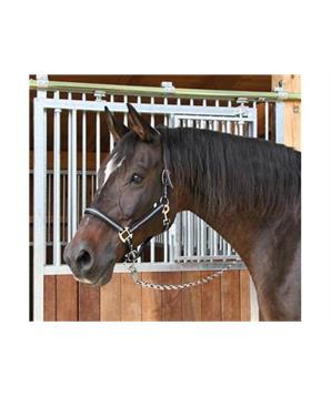 Levně Ohlávka nylonová stájová Mustang černo/stříbrná, 1