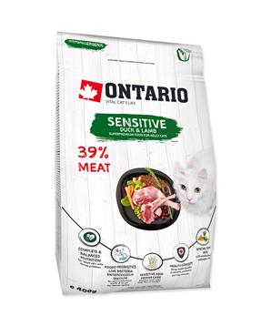 Levně ONTARIO Cat Sensitive / Derma 0,4 kg