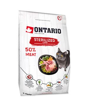 Levně ONTARIO Cat Sterilised Lamb 0,4 kg