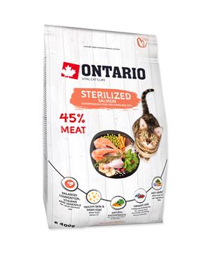 Levně ONTARIO Cat Sterilised Salmon 0,4 kg