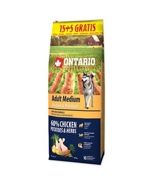 ONTARIO Dog Adult Medium Chicken & Potatoes & Herbs