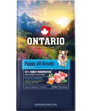 Levně Ontario Puppy & Junior All Breeds Monoprotein Turkey & Sweet Potatoes 0,75kg