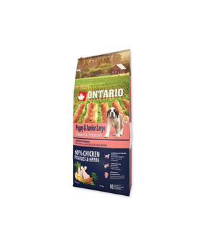 Levně ONTARIO Puppy & Junior Large Chicken & Potatoes & Herbs 12 kg