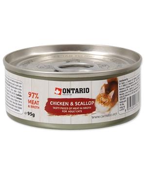 Levně Konzerva ONTARIO Cat Chicken Pieces + Scallop 95 g