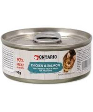 Levně Konzerva ONTARIO Cat Chicken Pieces + Salmon 95 g