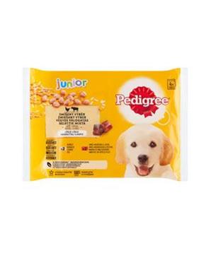 Levně Pedigree kapsa Junior kuře+rýže/hov+rýže v želé 4x100g