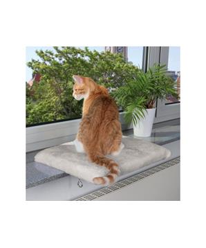 Levně Plyšové lehátko na parapet, sv. šedé 51x36 cm