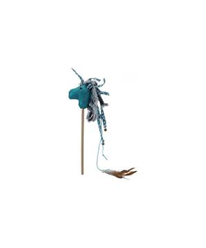 Levně Plyšový kůň na tyčce, plyš/látka 37 cm
