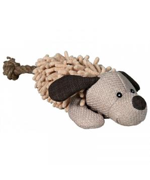 Plyšový pes s ocasem z lana 30 cm