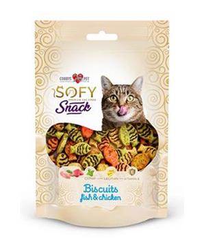 Levně Pochoutka Aiko Cat SOFY Snack Bisciut Fish&Chicken 50g