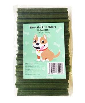 Levně Pochoutka Dentální kříž CHloro 12,5cm 50 ks