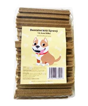 Levně Pochoutka Dentální kříž Sýrový 12,5cm 50 ks