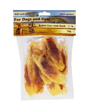 Levně Pochoutka Králičí ucho plněné kachním masem 75g