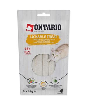 Levně Pochoutka ONTARIO lízací kuřecí s multivitaminy 5 x 14g